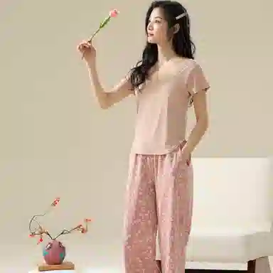 夏芬妍 时尚舒适休闲纯色印花可外穿睡衣套装 女款
