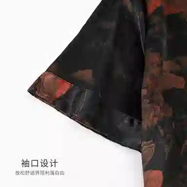 夏芬妍 高级感轻奢复古宫廷风印花冰雪丝翻领舒适家居服休闲短袖短裤凉感时尚可外穿夏季睡衣套装 男款