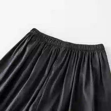 夏芬妍 休闲高级纯色冰丝翻领舒适亲肤宽松凉感短袖三件套时尚简约可外穿家居服睡衣套装 男女同款