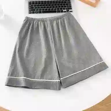 夏芬妍 简约休闲舒适时尚纯色纯棉翻领家居服亲肤宽松短袖短裤可外穿睡衣套装 女款