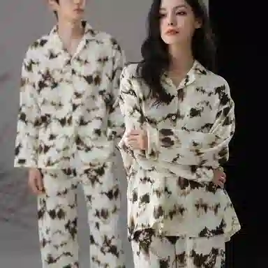 夏芬妍 时尚轻盈舒适柔软休闲亲肤长袖长裤可外穿家居服睡衣套装 男女同款