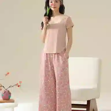 夏芬妍 时尚舒适休闲纯色印花可外穿睡衣套装 女款