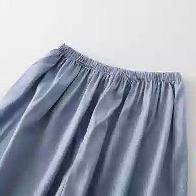 夏芬妍 休闲高级人字纹冰丝翻领舒适亲肤宽松凉感短袖三件套时尚简约可外穿家居服 睡衣套装 男女同款