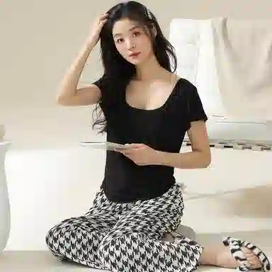 夏芬妍 时尚舒适休闲纯色印花可外穿睡衣套装 女款