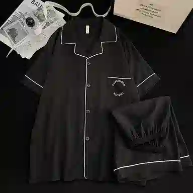 夏芬妍 简约舒适纯色翻领云朵棉短袖短裤家居服柔软休闲可外穿夏季睡衣套装 男款