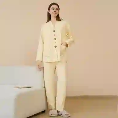 夏芬妍 舒适柔软小香风绣花开衫孕期月子服家居服简约亲肤休闲长袖长裤可外穿睡衣套装 女款