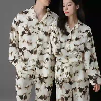 夏芬妍 时尚轻盈舒适柔软休闲亲肤长袖长裤可外穿家居服睡衣套装 男女同款