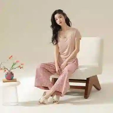 夏芬妍 时尚舒适休闲纯色印花可外穿睡衣套装 女款