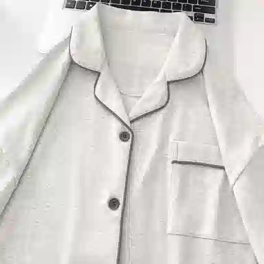 夏芬妍 简约休闲舒适时尚纯色纯棉翻领家居服亲肤宽松短袖短裤可外穿睡衣套装 女款