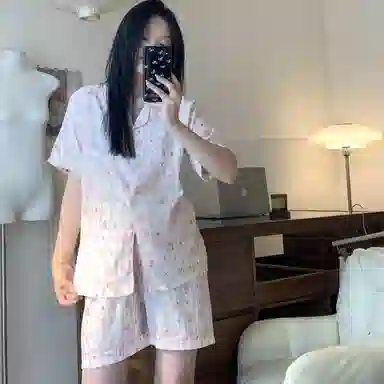 夏芬妍 可爱卡通条纹蛋糕小熊云朵棉短袖短裤家居服柔软舒适休闲可外穿睡衣套装 女款