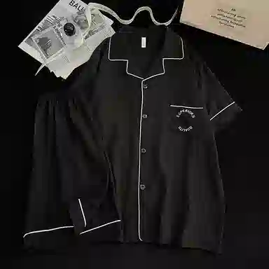 夏芬妍 简约舒适纯色翻领云朵棉短袖短裤家居服柔软休闲可外穿夏季睡衣套装 男款