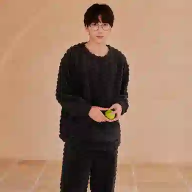 夏芬妍 休闲舒适宽松纯色贴袋圆领家居服加绒加厚保暖蓄温长袖长裤可外穿秋冬款睡衣套装 男款 深灰色