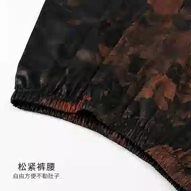 夏芬妍 高级感轻奢复古宫廷风印花冰雪丝翻领舒适家居服休闲短袖短裤凉感时尚可外穿夏季睡衣套装 男款