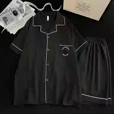 夏芬妍 简约舒适纯色翻领云朵棉短袖短裤家居服柔软休闲可外穿夏季睡衣套装 男款
