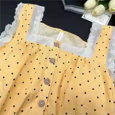 顶瓜瓜 棉质无袖背心短裤纯色波点简约家居服夏季睡衣礼盒 女款