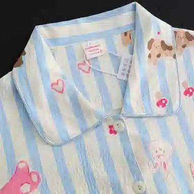 顶瓜瓜 夏季情侣舒适亲肤休闲风家居服睡衣套装 男女同款