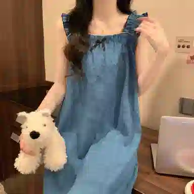 顶瓜瓜 夏季女时尚透气舒适简约设计家居服睡裙 女款