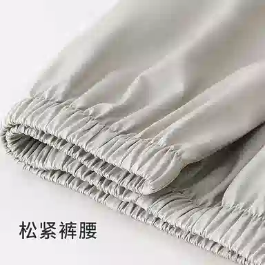 顶瓜瓜 翻领爽滑裸感法式开衫家居服短袖五分裤夏季睡衣套装 男款