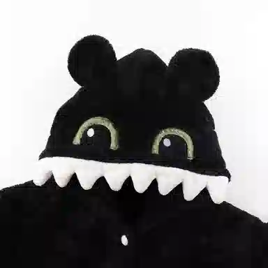 顶瓜瓜 卡通可爱小飞龙时尚甜美风珊瑚绒三层夹棉保暖加绒加厚家居服睡衣套装 男女同款