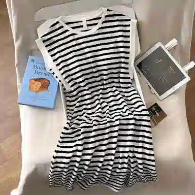 顶瓜瓜 夏季女透气舒适休闲无袖轻便设计家居服睡裙 女款