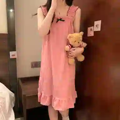 顶瓜瓜 夏季女时尚透气舒适简约设计家居服睡裙 女款