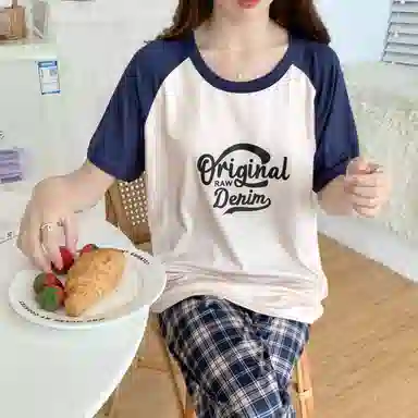 顶瓜瓜 夏季女透气简约休闲高级感短袖长裤家居服睡衣套装 女款