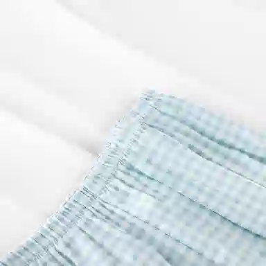 顶瓜瓜 短袖可爱卡通小企鹅格子家居服睡衣套装 女款 图片色