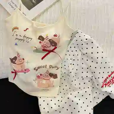 顶瓜瓜 夏季女透气简约休闲亲肤吊带家居服睡衣套装 女款