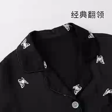 顶瓜瓜 家居女舒适可外穿蝴蝶满印翻领服睡衣礼盒 女款