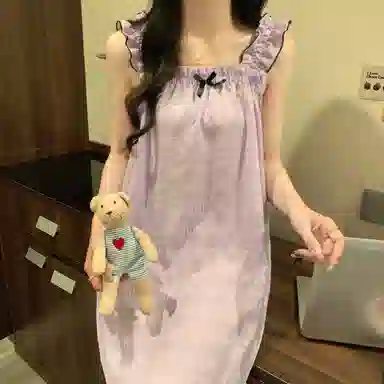 顶瓜瓜 夏季女时尚透气舒适简约设计家居服睡裙 女款