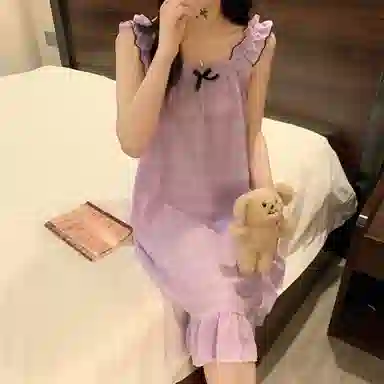 顶瓜瓜 夏季女时尚透气舒适简约设计家居服睡裙 女款