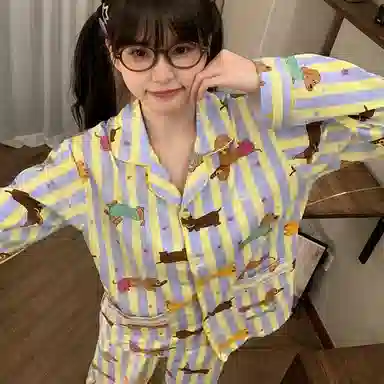顶瓜瓜 长袖长裤开衫家居服睡衣套装 女款