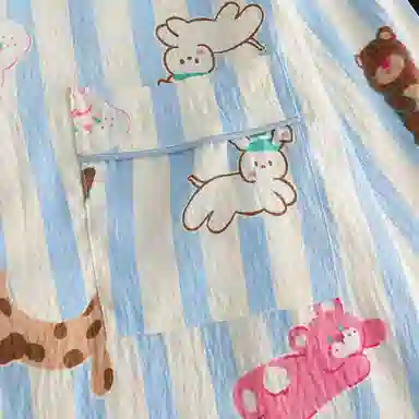 顶瓜瓜 夏季情侣舒适亲肤休闲风家居服睡衣套装 男女同款