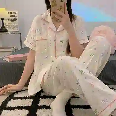 顶瓜瓜 休闲舒适简约家居服夏季睡衣套装 女款