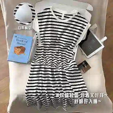 顶瓜瓜 夏季女透气舒适休闲无袖轻便设计家居服睡裙 女款