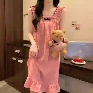 顶瓜瓜 夏季女时尚透气舒适简约设计家居服睡裙 女款