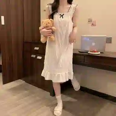 顶瓜瓜 夏季女时尚透气舒适简约设计家居服睡裙 女款