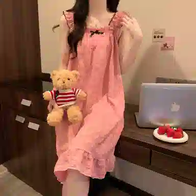 顶瓜瓜 夏季女时尚透气舒适简约设计家居服睡裙 女款