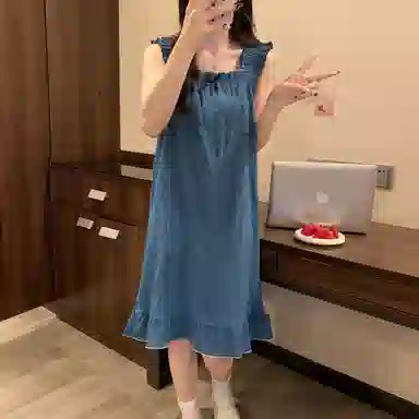 顶瓜瓜 夏季女时尚透气舒适简约设计家居服睡裙 女款