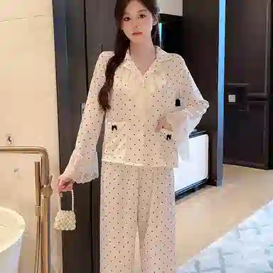 顶瓜瓜 简约舒适冰丝可外穿家居服睡衣套装 女款