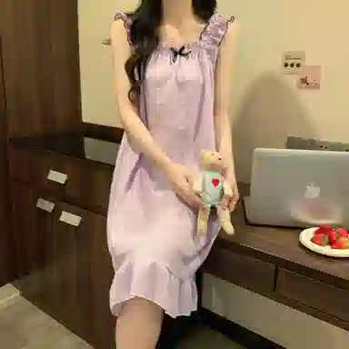 顶瓜瓜 夏季女时尚透气舒适简约设计家居服睡裙 女款