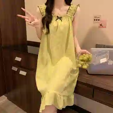 顶瓜瓜 夏季女时尚透气舒适简约设计家居服睡裙 女款