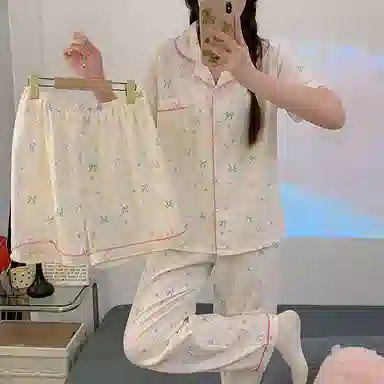 顶瓜瓜 休闲舒适简约家居服夏季睡衣套装 女款