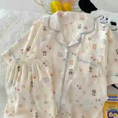 顶瓜瓜 家居简约可爱宠物狗满印服睡衣礼盒 女款