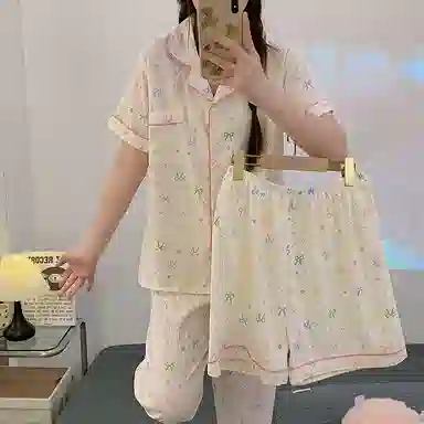 顶瓜瓜 休闲舒适简约家居服夏季睡衣套装 女款