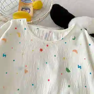 顶瓜瓜 云朵棉短袖短裤圆领套头彩色几何图形简约家居服夏季睡衣礼盒 女款