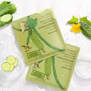 花肌粹 黄瓜润泽保湿面膜 修护滋润舒缓补水 五片一盒 三盒/六盒