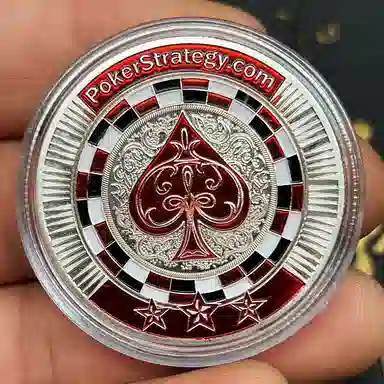 欧洛伊 压牌币金币 红桃心幸运纪念币 拉斯维加斯 筹码