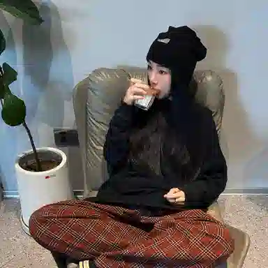 俞兆林 秋冬慵懒风大头围时尚金属标堆堆帽 套头冷帽 腈纶 绒线帽 男女同款情侣款
