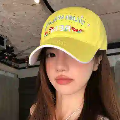 俞兆林 可爱卡通蘑菇字母刺绣多巴胺户外出行防晒遮阳休闲简约大头围显脸小 棉 鸭舌帽 男女同款情侣款